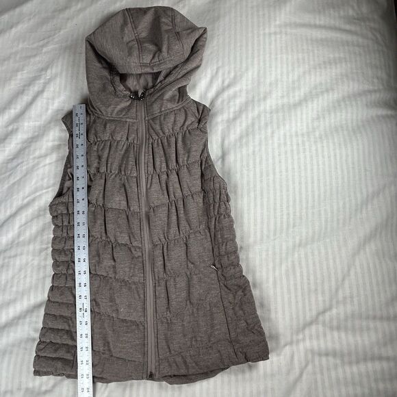 Be By Blanc Noir Vest Women’s Brown, Quilted Puffer Hooded Outdoor Vest Zip - Picture 8 of 9